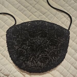 Black Beaded Evening Bag